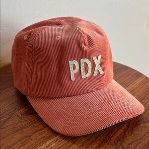 Portland Women's Corduroy trucker Cap in peachy color adjustable  hat NWOT